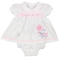 K14228: Baby Girls Dress, Pant & Headband Set (NB-6 Months)